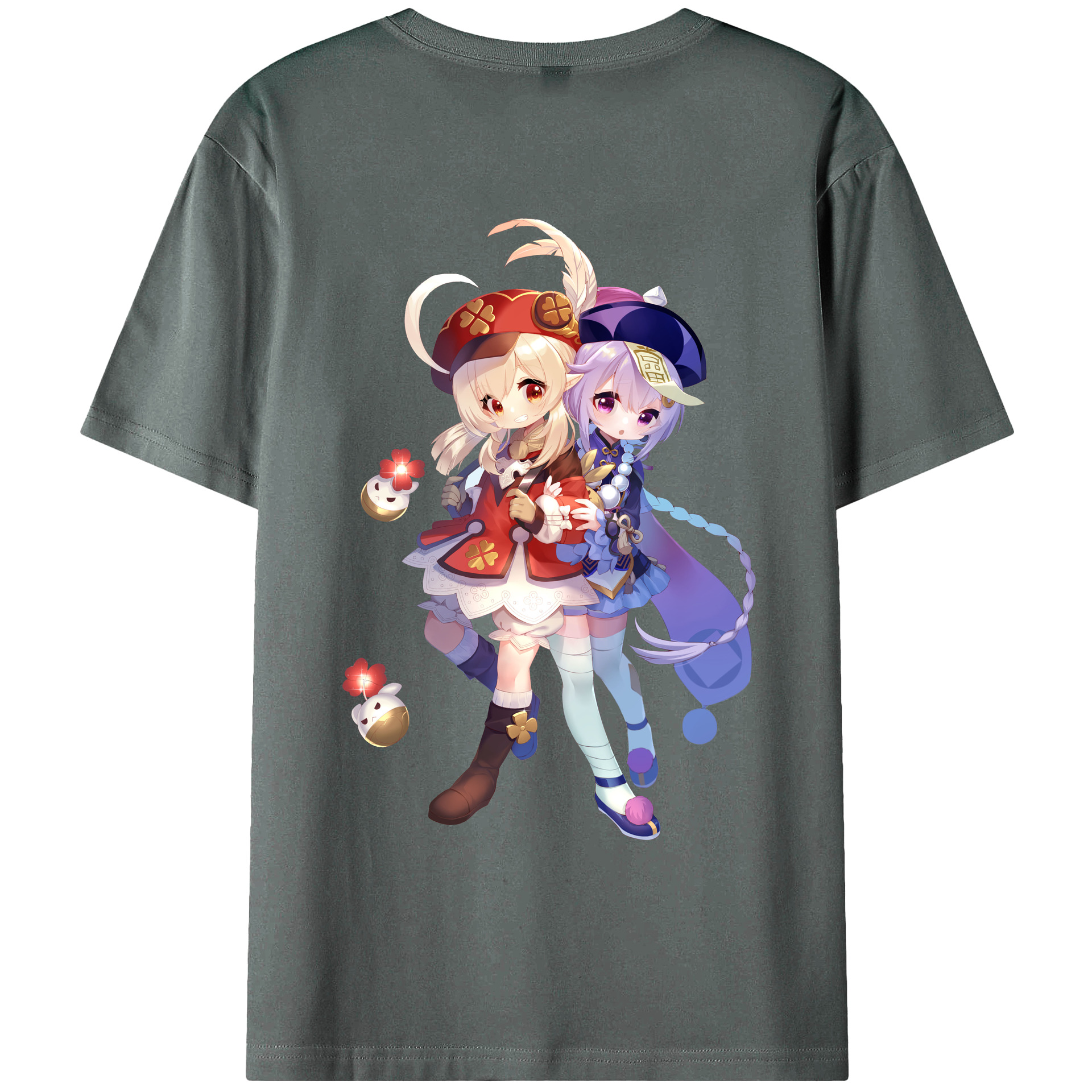 げんし神 七七 なな  genshin Nana 綿100％ メンズ半袖Tシャツ（バックプリント） 通気性